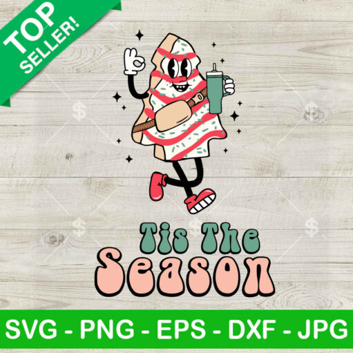 Tis The Season Christmas Tree Cake Svg