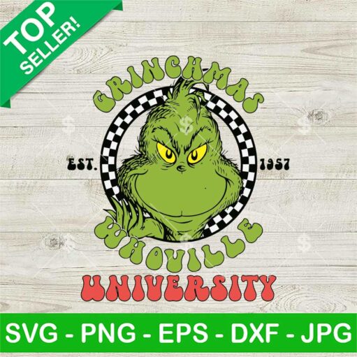 Vintage Grinchmas Whoville University Svg