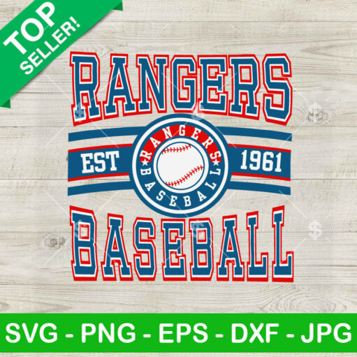 Rangers Baseball Est 1961 SVG