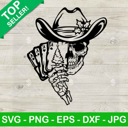 Skull Cowboy Playing Cards Svg