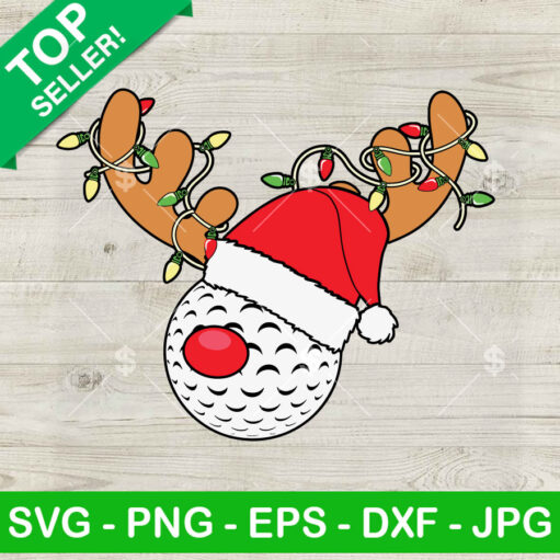 Ball Reindeer Christmas Hat Lights Svg