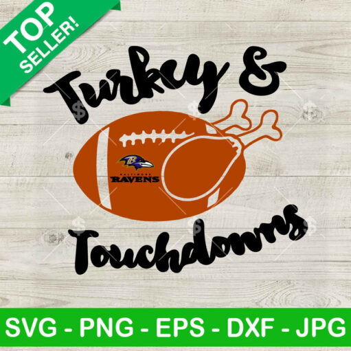 Turkey And Touchdown Baltimore Ravens Svg