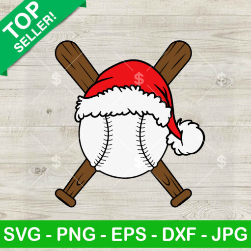 Christmas Baseball Santa Hat SVG