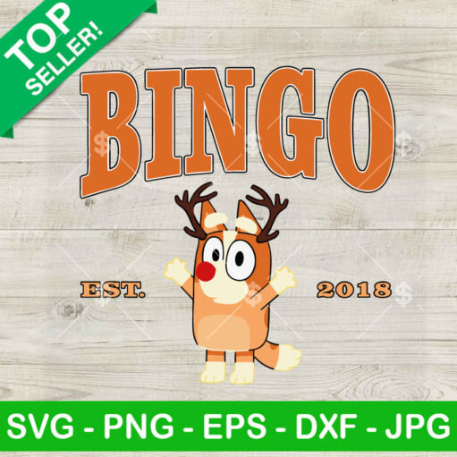 Bluey Bingo Rudolph Christmas Svg