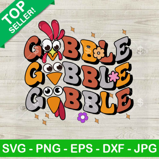 Retro Gobble Thanksgiving Svg