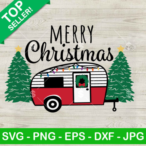 Merry Christmas Camping Car Svg