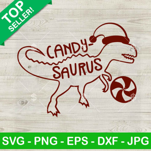 Candy Saurus Christmas Svg