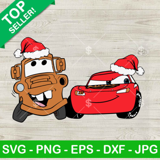 Santa Disney Cars Christmas Svg