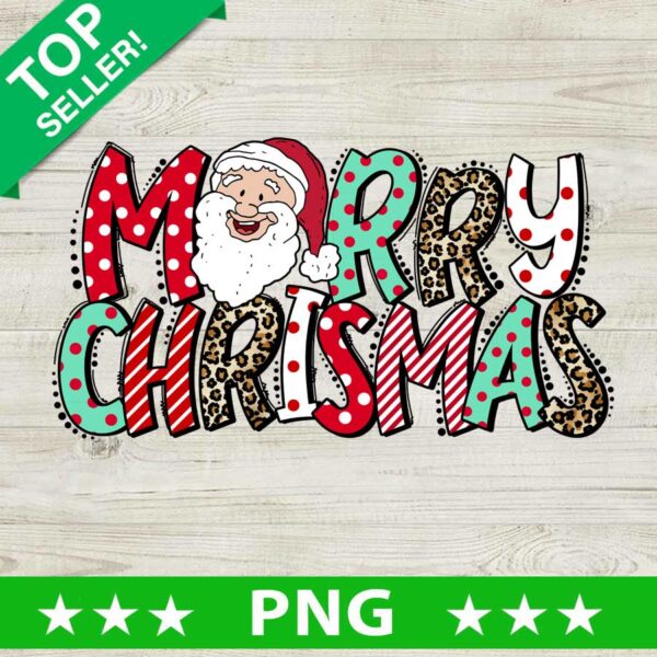 Merry Christmas Santa Claus PNG, Leopard Christmas Sublimation transfer PNG, Christmas Holiday PNG