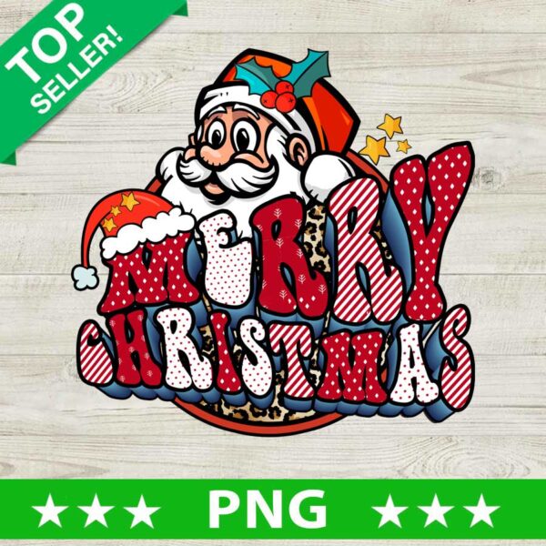 Santa Merry Christmas Holiday PNG, Leopard Christmas Sublimation transfer PNG, Christmas Holiday PNG