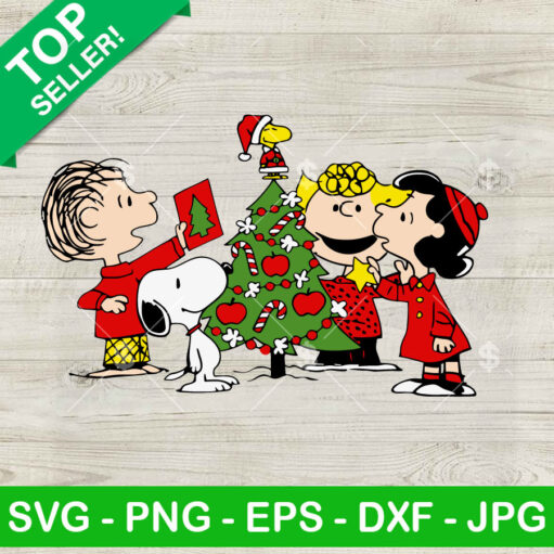 Peanuts Movie And Christmas Tree Svg