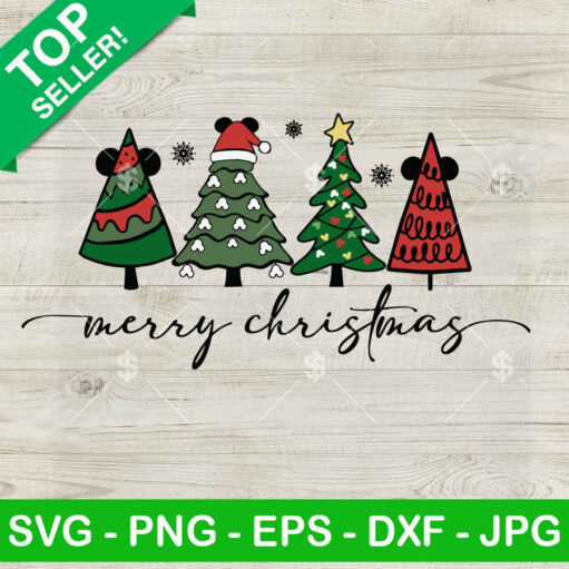 Merry Christmas Mickey Christmas Tree SVG