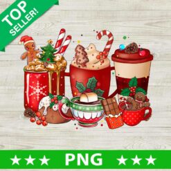 Christmas Coffee And Drinks PNG, Warm Cozy Sublimation transfer PNG, Merry Xmas Holiday PNG