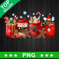 Christmas Coffee PNG, Gingerbread Santa Claus PNG, Warm Cozy Sublimation transfer PNG, Merry Xmas Holiday PNG