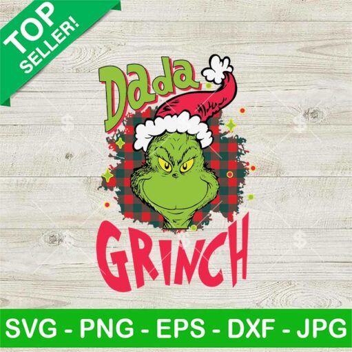 Dada Grinch Buffalo Plaid Christmas Svg