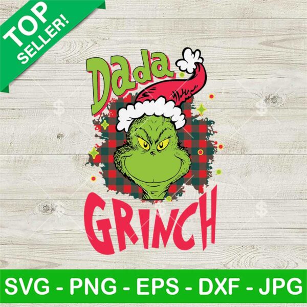 Dada Grinch Buffalo Plaid Christmas SVG