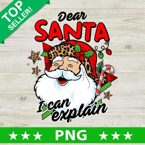 Retro Dear Santa I Can Explain PNG