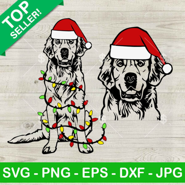 Golden Retriever Christmas Light SVG