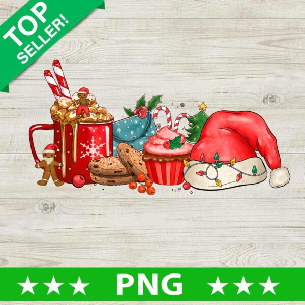 Christmas Coffee And Santa Hat PNG