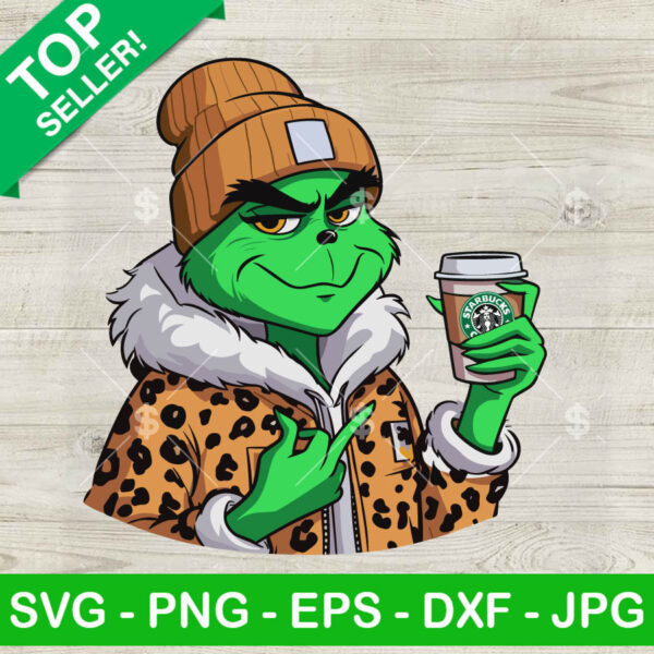 Boujee Grinch Leopard Christmas SVG