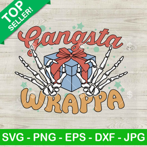 Skull Hand Gangsta Wrappa Christmas Svg