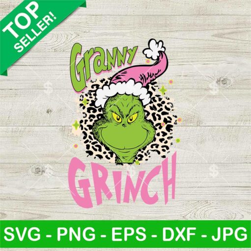 Granny Grinch Leopard Christmas Svg