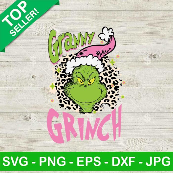 Granny Grinch Leopard Christmas SVG