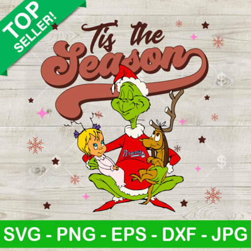 Tis The Season Grinch Atlanta Braves Logo SVG