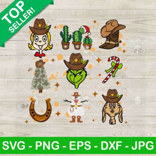 Grinch Max Dog And Cindy Lou Howdy Christmas Svg