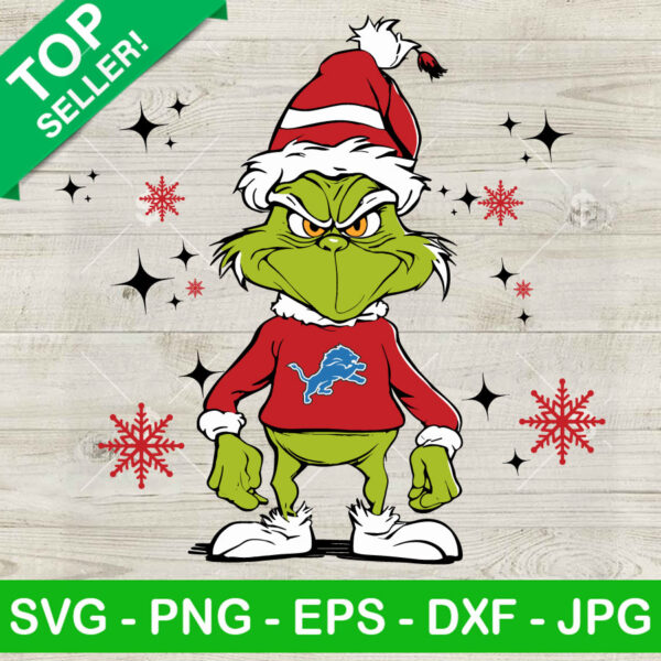 Santa Grinch Detroit Lions Logo SVG