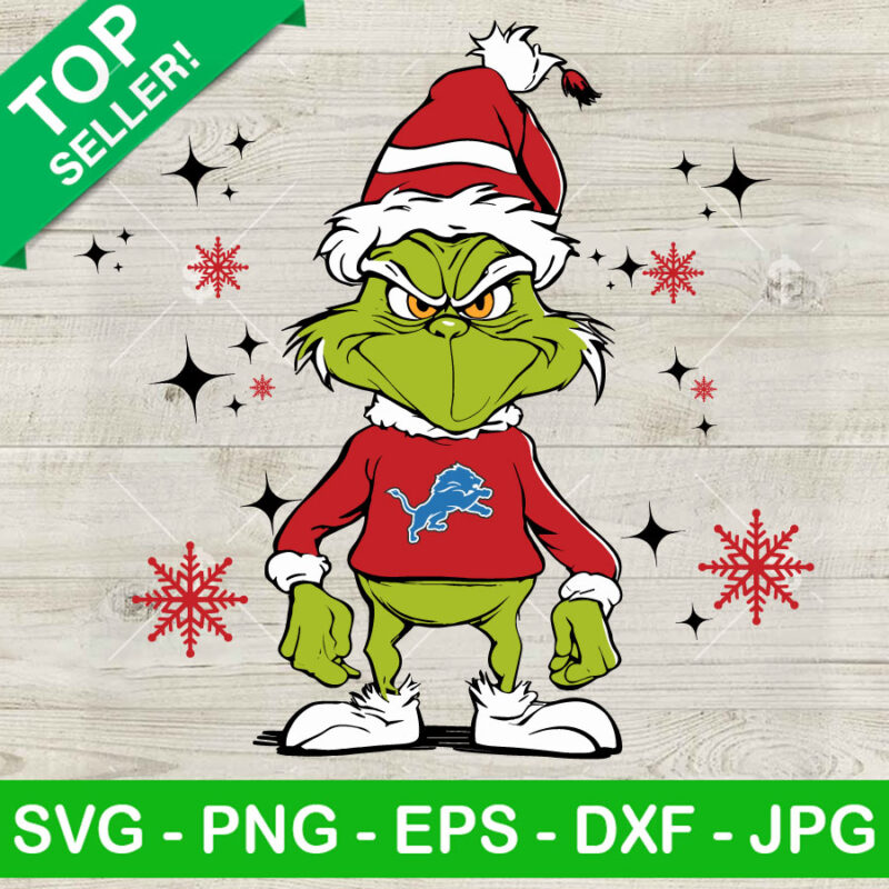 Santa Grinch Detroit Lions Logo SVG, Grinch Merry Christmas SVG, NFL Football Team Grinch SVG DXF SVG PNG EPS