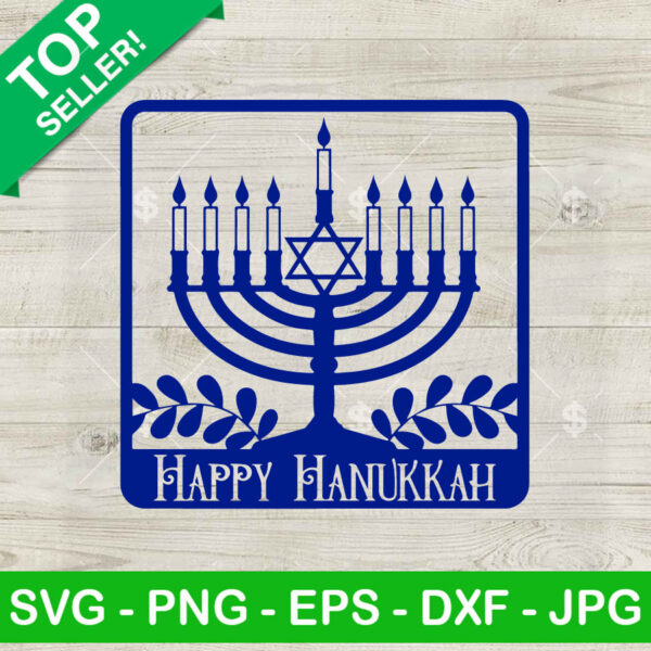 Happy Hanukkah Menorah SVG