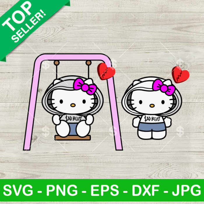 Hello Kitty Sad Boyz 4 Life SVG, Junior H Sad Boyz 4 Life SVG, Hello Kitty Music SVG, Junior H SVG Cricut