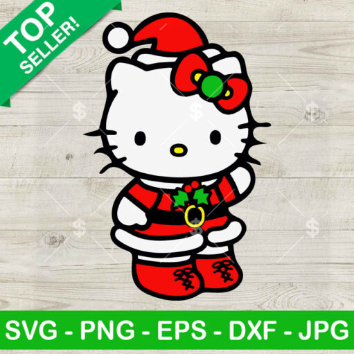 Hello Kitty Santa Merry Christmas Svg