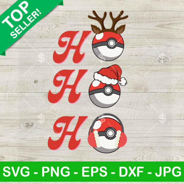 Ho Ho Ho Pokemon Ball Christmas SVG