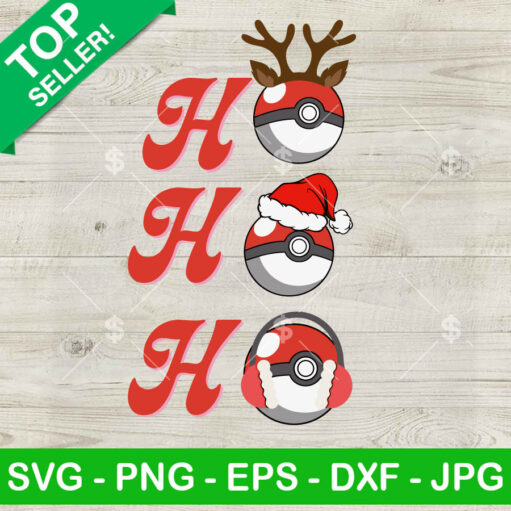 Ho Ho Ho Christmas Pokemon Ball Svg