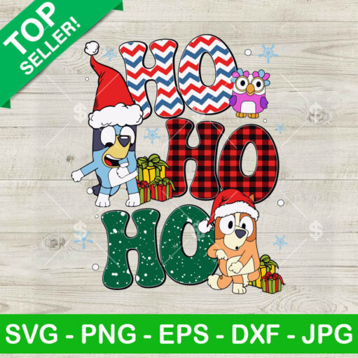 Bluey Ho Ho Ho Christmas Svg