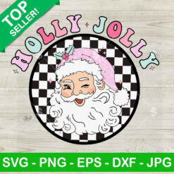Holly Jolly Santa Retro Christmas SVG