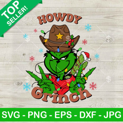 Howdy Grinch Western Christmas Svg