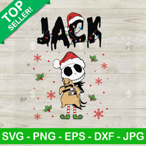 Jack Skellington Santa Hat Christmas Svg