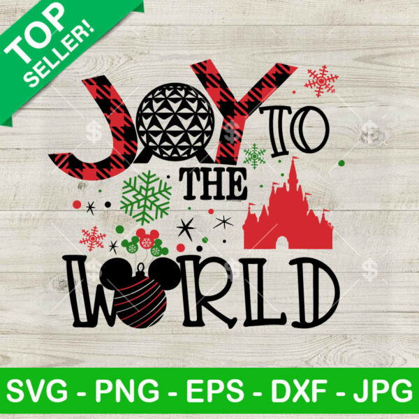 Mickey Head Joy To The World SVG, Disney Christmas SVG, Disney Joy To The World Christmas SVG