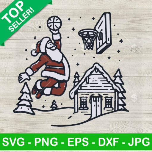 Funny Christmas Basketball Santa Svg