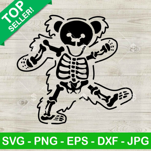 Grateful Dead Skeleton Bear SVG, Grateful Dead Bear SVG, Grateful Dead Dancing Bear SVG PNG DXF EPS