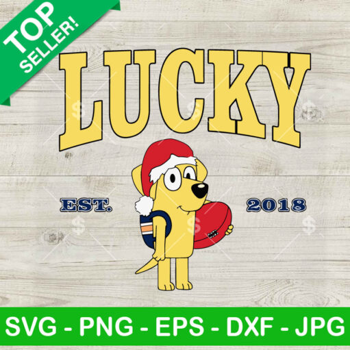 Bluey Lucky Merry Christmas Svg