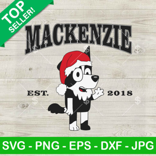 Bluey Mackenzie Merry Christmas Svg