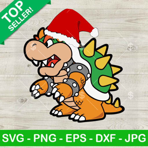 Super Mario Bowser Santa Hat Svg