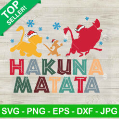 Hakuna Matata Christmas SVG, Lion King Santa SVG, Disney Christmas Movie SVG Cut Files