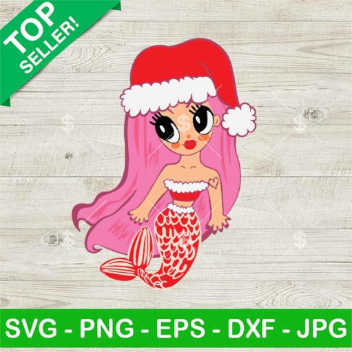 Karol G Mermaid Sirena Santa Christmas SVG