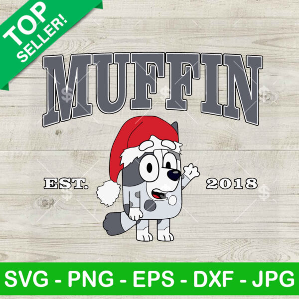 Bluey Muffin Merry Christmas SVG