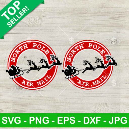 North Pole Air Mail Stamp Svg